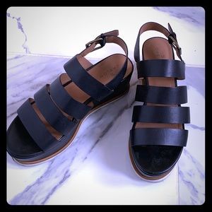 Black Caslon Flatform Sandals
